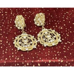 Vintage Portuguese Princess Filigree Clip-On Earrings